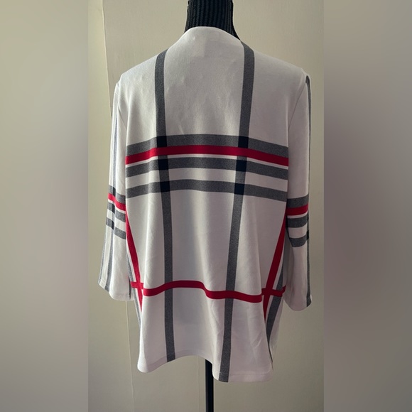 Joseph Ribkoff Open Checkered Cover Up Jacket Size 16 - Picture 4 of 12